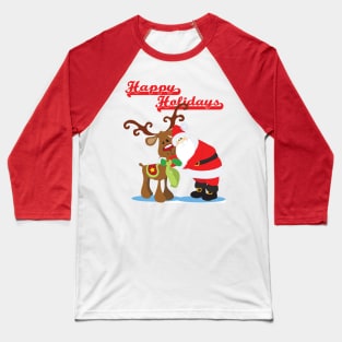 Rudolf and Santa Clause Baseball T-Shirt